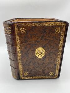 Antique faux Livres paper waste basket 