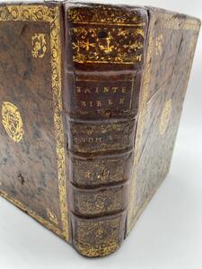 Antique faux Livres paper waste basket 