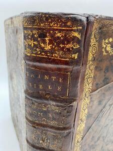 Antique faux Livres paper waste basket 