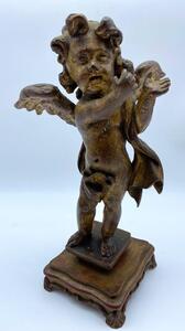 18th century giltwood carved angel 