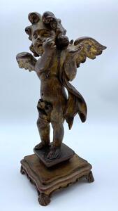 18th century giltwood carved angel 