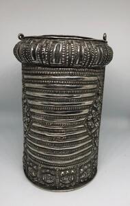 Antique Indian silver cuff pin bracelet 