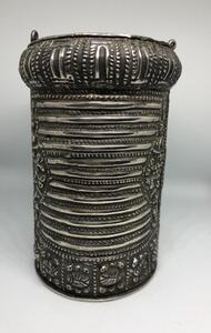 Antique Indian silver cuff pin bracelet 