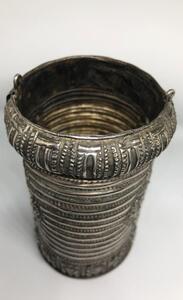 Antique Indian silver cuff pin bracelet 