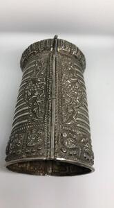 Antique Indian silver cuff pin bracelet 