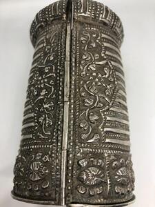 Antique Indian silver cuff pin bracelet 