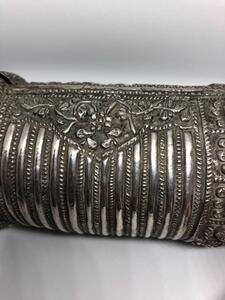 Antique Indian silver cuff pin bracelet 