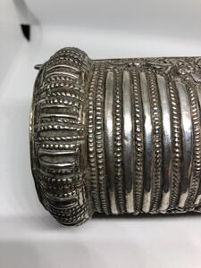 Antique Indian silver cuff pin bracelet 