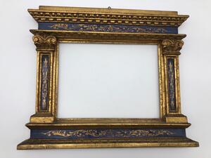 Antique wooden goldleaf polychrome tabernacle frame