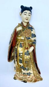 Antique Japanese Meiji period Satsuma ceramic statue of a woman in kimono 29 cm 