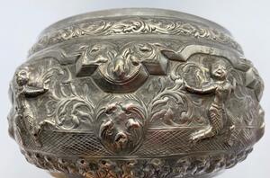 Burmese repousse silver dancers Thabeik 