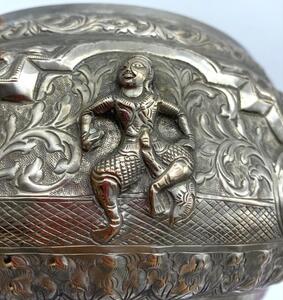 Burmese repousse silver dancers Thabeik 