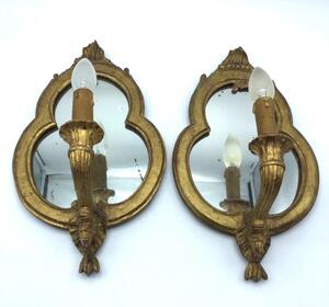 XVIII Louis XVI pair of wood gilded appliqués 