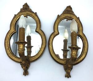XVIII Louis XVI pair of wood gilded appliqués 