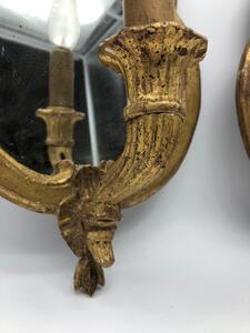 XVIII Louis XVI pair of wood gilded appliqués 
