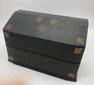 Second Empire leather Fleurs de Lys letterbox