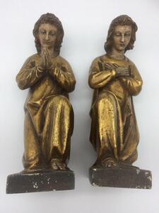 Antique religious wood sculpted statues 