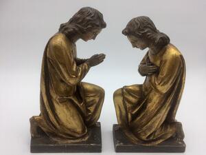 Antique religious wood sculpted statues 