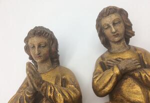 Antique religious wood sculpted statues 