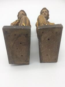 Antique religious wood sculpted statues 