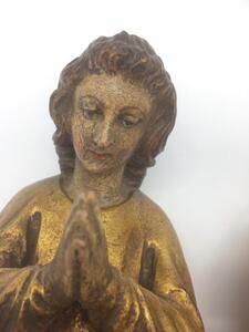 Antique religious wood sculpted statues 