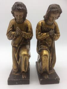 Antique religious wood sculpted statues 