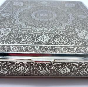 Antique silver Persian engraved box 608 gr 