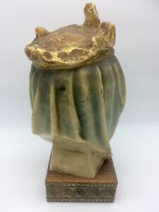 Antique religious wax head Virgin Mary
