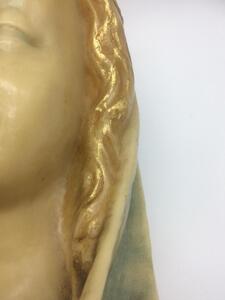 Antique religious wax head Virgin Mary