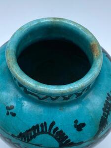 Islamic Persian Safavid ceramic turquoise vase 