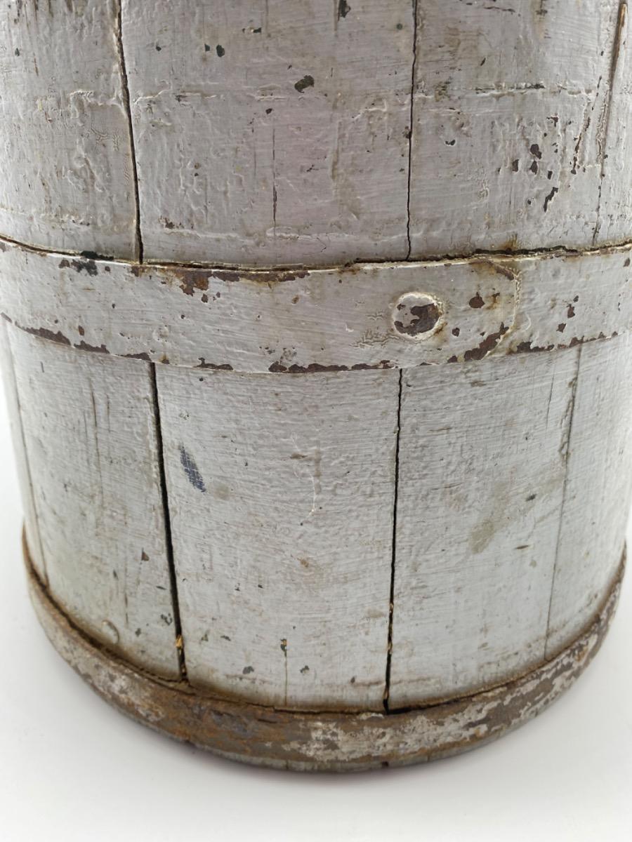 Antique Swedish wooden bucket tub with lid 