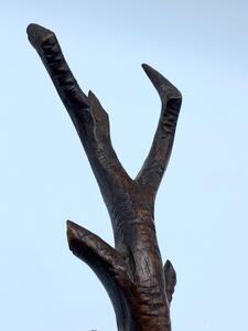 Antique Black Forest wood carved deer mount 