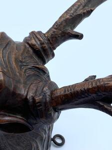 Antique Black Forest wood carved deer mount 