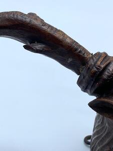 Antique Black Forest wood carved deer mount 