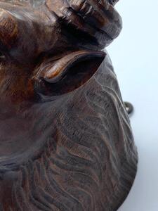 Antique Black Forest wood carved deer mount 