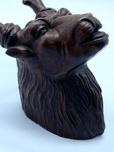 Antique Black Forest wood carved deer mount 