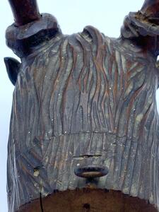 Antique Black Forest wood carved deer mount 
