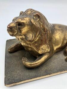 Antique pair of wood gilded lions 
