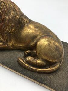 Antique pair of wood gilded lions 