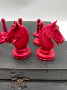 Antique 19th century Staunton chess set 