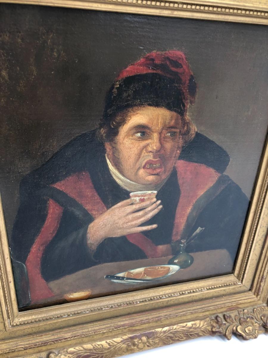 Antique XVIII Dutch painting oil on panel 