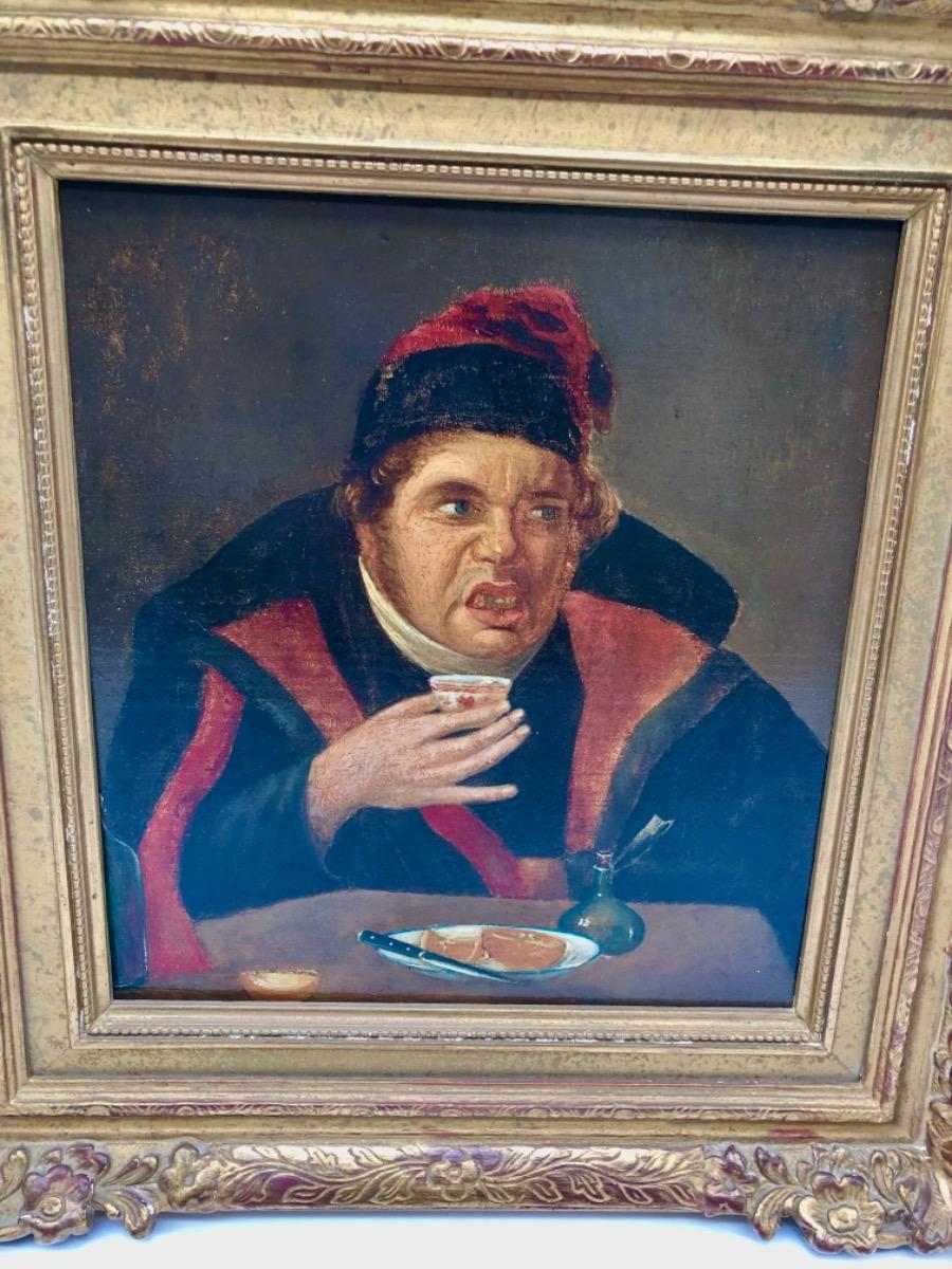 Antique XVIII Dutch painting oil on panel 