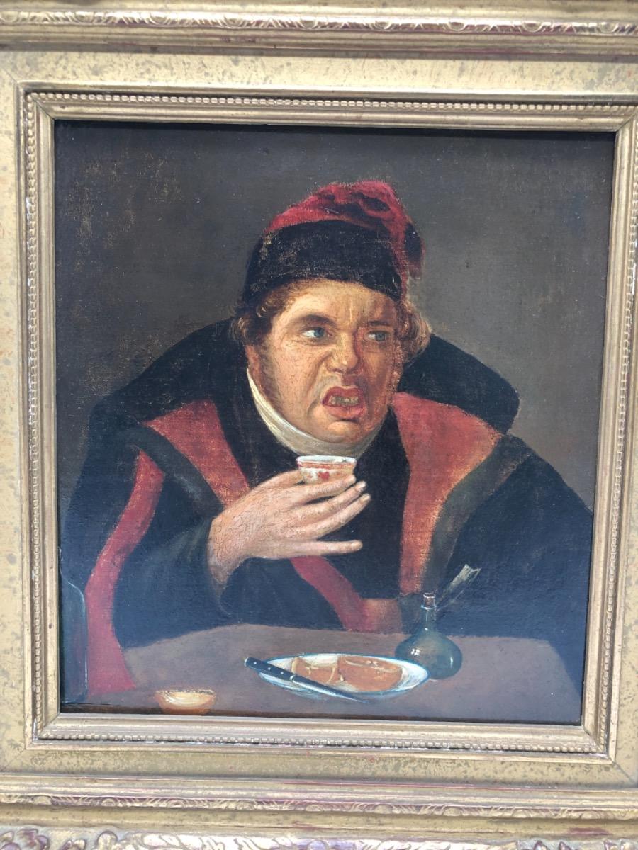 Antique XVIII Dutch painting oil on panel 