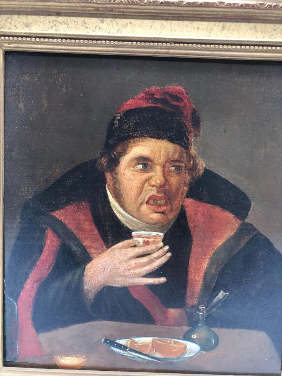 Antique XVIII Dutch painting oil on panel 