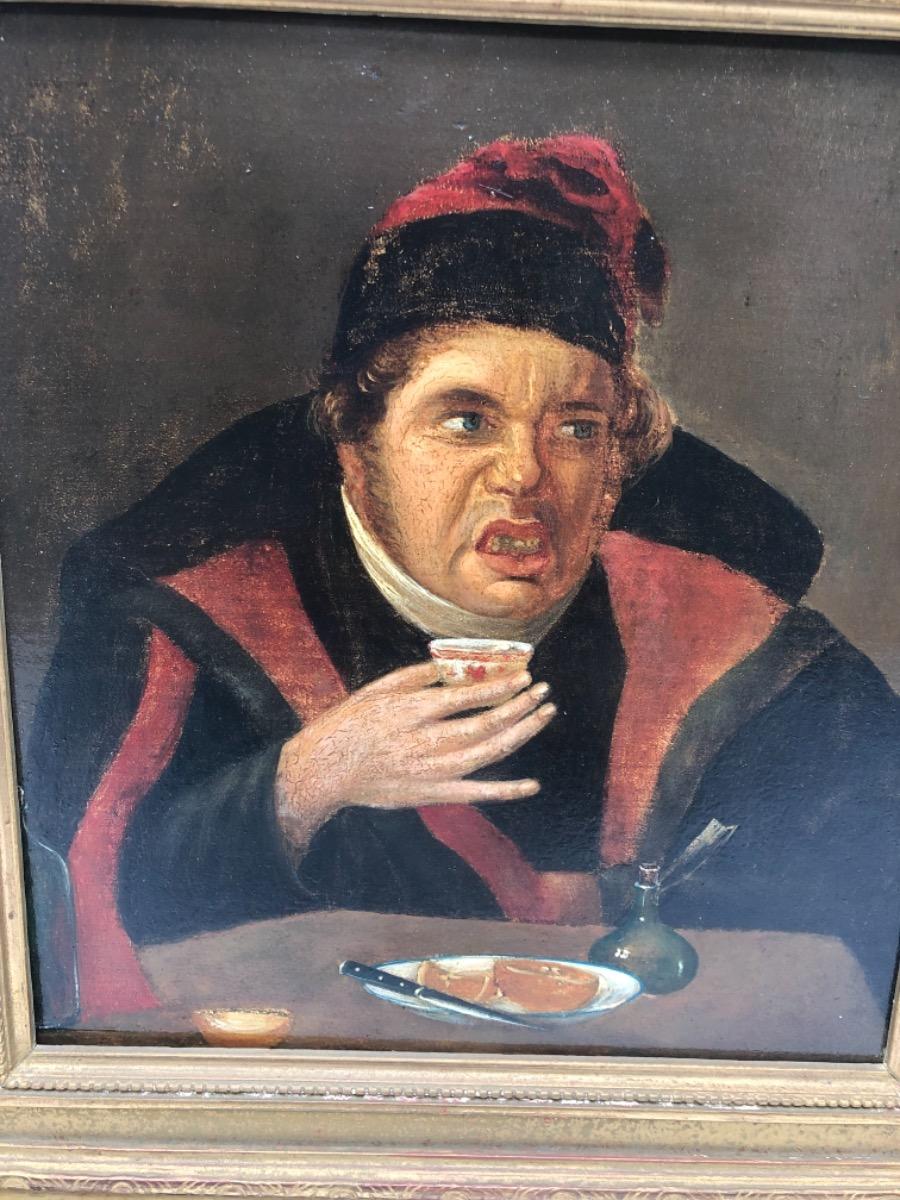 Antique XVIII Dutch painting oil on panel 