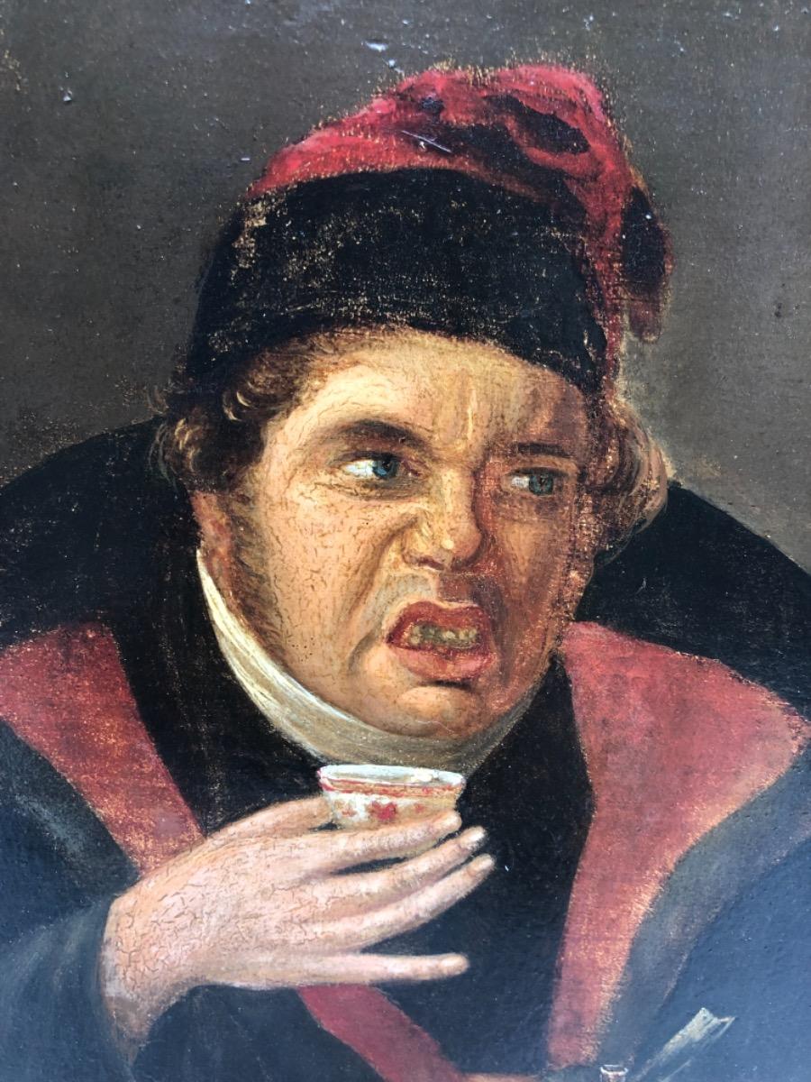 Antique XVIII Dutch painting oil on panel 