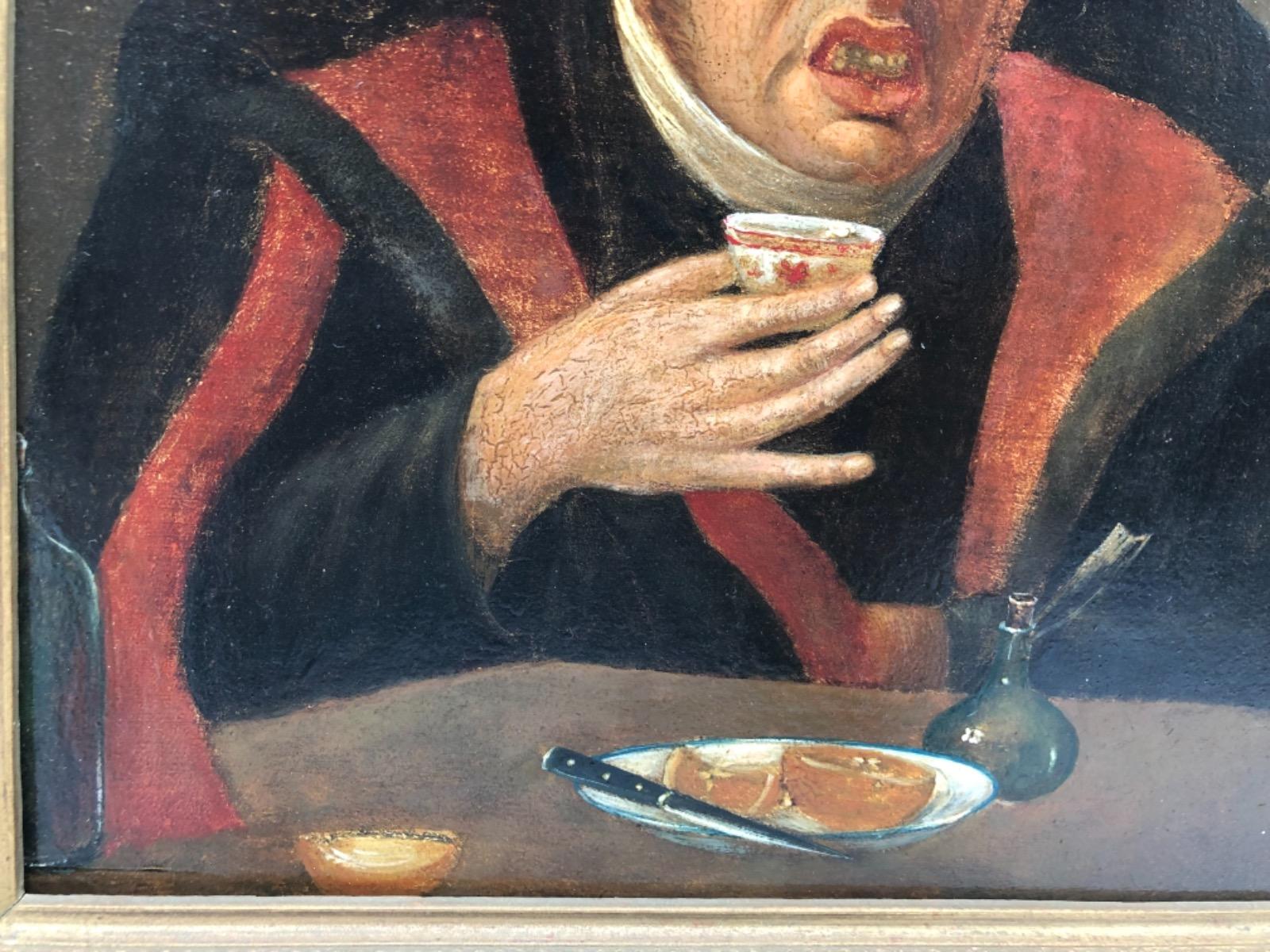 Antique XVIII Dutch painting oil on panel 