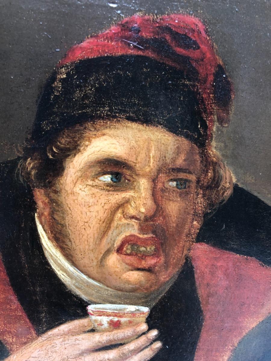 Antique XVIII Dutch painting oil on panel 