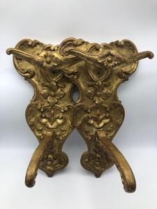Rare pair of French wood gilded porte-manteaux 