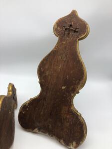 Rare pair of French wood gilded porte-manteaux 